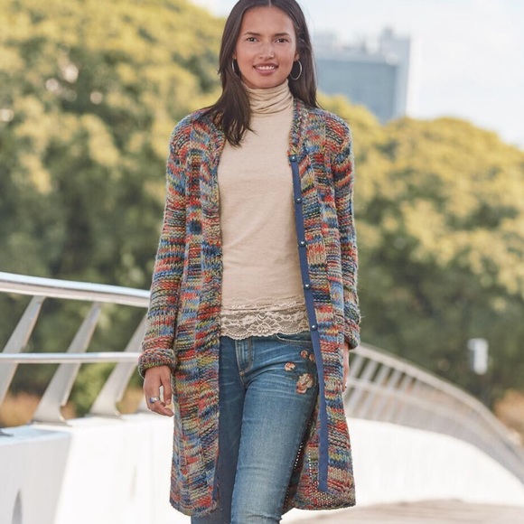 long multicolor cardigan